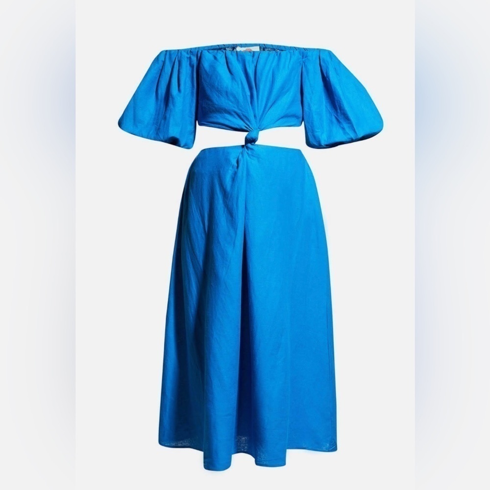 Farm Rio
Off-Shoulder Cutout-Waist Knotted Midi Dress - Picture 3 of 9